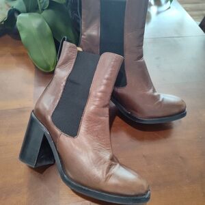 All Saints Leather Booties Brn